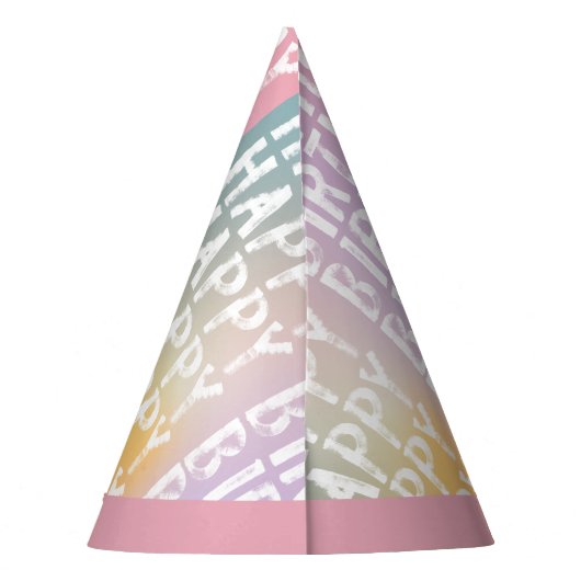 Chapeaux De Fètes Pâte moderne arc-en-ciel rose eau fête d'anniversa (Dos)