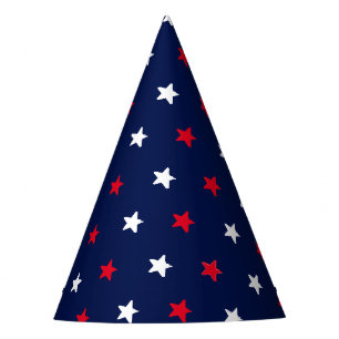 Chapeaux De Fètes Patriotique rouge bleu marine étoiles motif