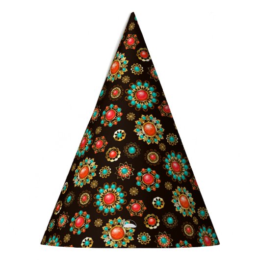 Chapeaux De Fètes Pattern de Ethnic Brooches Seamless (Gauche)