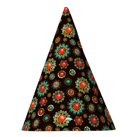 Chapeaux De Fètes Pattern de Ethnic Brooches Seamless (Droite)