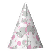Chapeaux De Fètes Pattern of Elephants, Cute Elephants - Pink Gray (Dos)