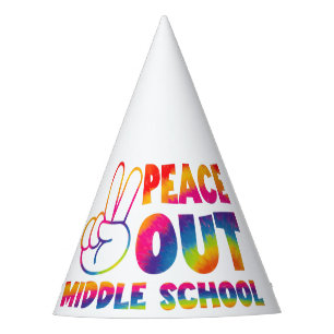 Chapeaux De Fètes Peace Out Middle School Tie Dye Dernier Day Of Sch