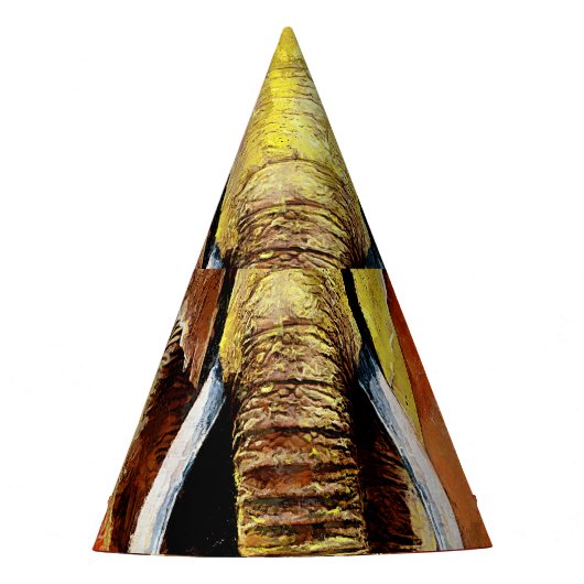 Chapeaux De Fètes Peinture moderne à l'huile d'éléphant Abstraite (Devant)