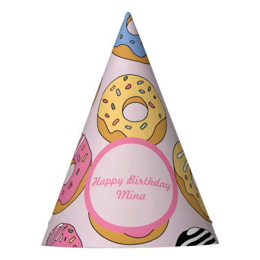Chapeaux De Fètes Personalized Donut-Themed Birthday Cone (Devant)