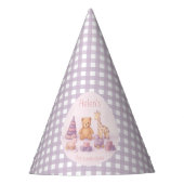 Chapeaux De Fètes Personalized Lavender Gingham 1st Birthday Paper (Devant)