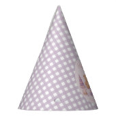 Chapeaux De Fètes Personalized Lavender Gingham 1st Birthday Paper (Gauche)