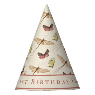 Chapeaux De Fètes Personnalisé Baby Girl First Birthday Fun Bug Moti