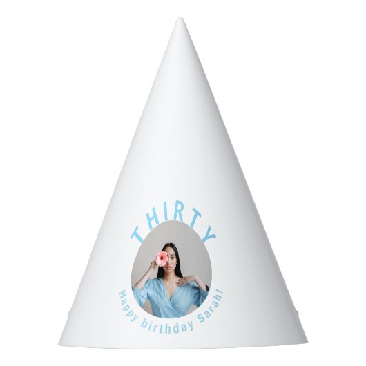 Chapeaux De Fètes Personnalisé Blanc 30e Casquette de fête d'anniver (Devant)