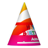 Chapeaux De Fètes Personnalisé moderne Anniversaire Nom Cool mignon  (Gauche)