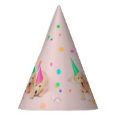 Chapeaux De Fètes Petit Chiot rose pour l'anniversaire (Gauche)