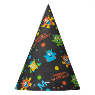 Chapeaux De Fètes Petit Monster tableau noir 1er anniversaire