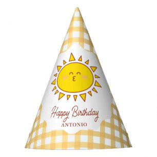 Chapeaux De Fètes Petit Soleil En vichy Enfants Joyeux Anniversaire