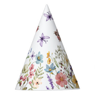 Chapeaux De Fètes Petite aquarelle Fleur sauvage vive Anniversaire