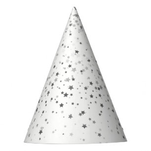 Chapeaux De Fètes Petite Argent-Gris Étoiles Casquette-Blanc