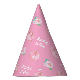 Chapeaux De Fètes Petite fille citrouille rose 1er anniversaire