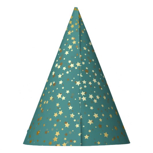 Chapeaux De Fètes Petite partie d'or Casquette-Teal d'étoiles (Dos)