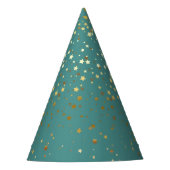 Chapeaux De Fètes Petite partie d'or Casquette-Teal d'étoiles (Devant)