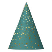 Chapeaux De Fètes Petite partie d'or Casquette-Teal d'étoiles (Gauche)