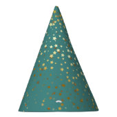 Chapeaux De Fètes Petite partie d'or Casquette-Teal d'étoiles (Droite)