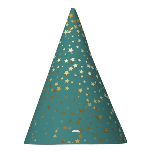 Chapeaux De Fètes Petite partie d'or Casquette-Teal d'étoiles (Droite)