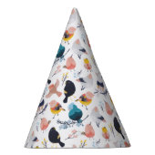 Chapeaux De Fètes Petits oiseaux colorés Paradis botanique fleuri (Droite)