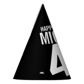 Chapeaux De Fètes photo de 40e anniversaire personnalisée blanc noir (Gauche)