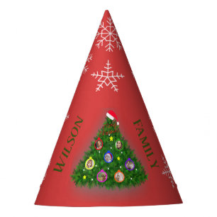 Chapeaux De Fètes Photo de l'arbre de Noël familial