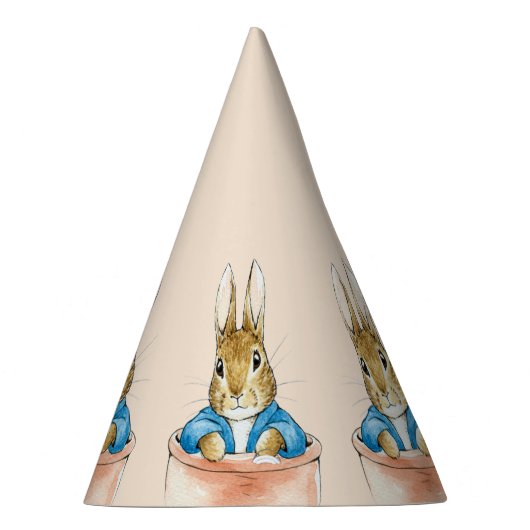 Chapeaux De Fètes Pierre le lapin assis dans un pot (Droite)