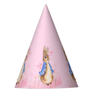 Chapeaux De Fètes Pierre le lapin aux fleurs roses