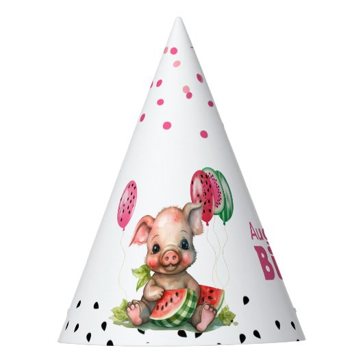 Chapeaux De Fètes Piglet mignon pastèque Anniversaire (Devant)