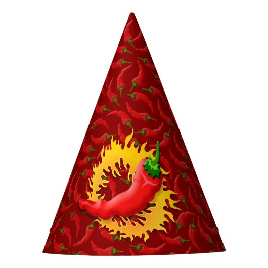 Chapeaux De Fètes Piments de chili avec flamme (Devant)