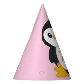 Chapeaux De Fètes Pingouin Anniversaire rose (Gauche)