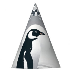 Chapeaux De Fètes Pingouin En Géométrie Grise Cercle Dot Beach Motif