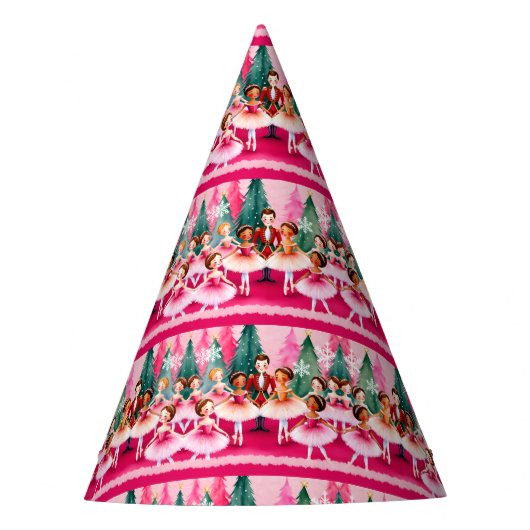 Chapeaux De Fètes Pink Christmas Nutcracker Ballerina Anniversaire d (Devant)
