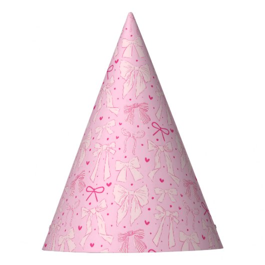 Chapeaux De Fètes Pink Coquette Bows Motif Anniversaire (Devant)