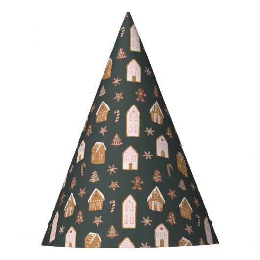 Chapeaux De Fètes Pink Gingerbread House Pattern Birthday (Devant)