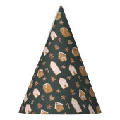 Chapeaux De Fètes Pink Gingerbread House Pattern Birthday (Gauche)