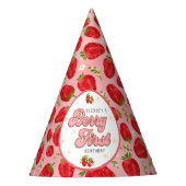 Chapeaux De Fètes PInk Red Strawberry First Birthday Berry First (Devant)