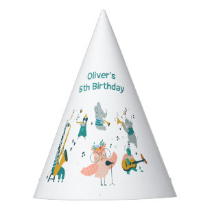 Chapeaux De Fètes Pink Songbird avec Animal Band Anniversaire