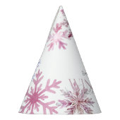 Chapeaux De Fètes Pink Winter Wonderland Snowflake First Birthday (Gauche)