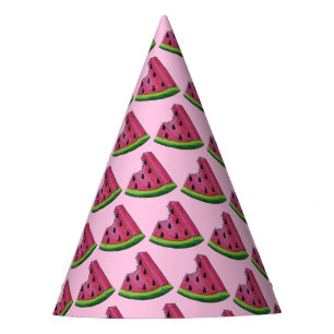 Chapeaux De Fètes Pique-nique Pink Green Watermelon Slice Anniversai