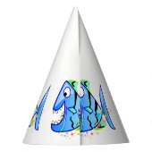 Chapeaux De Fètes Piranha Tropical Bleu avec étoiles (Dos)