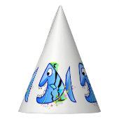 Chapeaux De Fètes Piranha Tropical Bleu avec étoiles (Gauche)