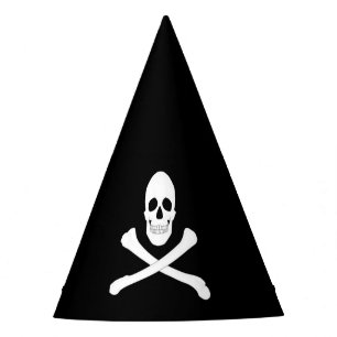 Chapeaux De Fètes Pirate Party (Crâne et os croisés) (Jolly roger)