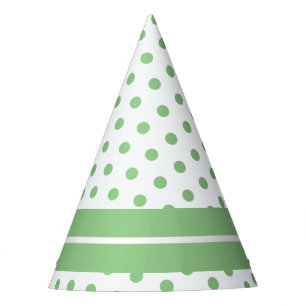 Chapeaux De Fètes Plaisir Sportif Joli Sage Green Dots Stripes Sur B