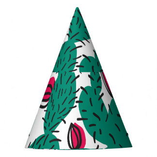 Chapeaux De Fètes Plante Cactus, motif vintage vert sans couture.