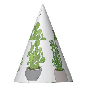Chapeaux De Fètes Plantes de maison, motif vintage de doodle