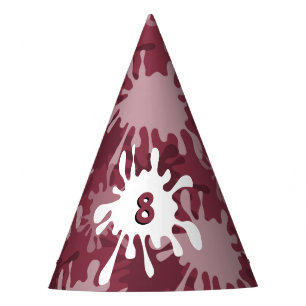 Chapeaux De Fètes Plat de peinture rouge amusant 8e anniversaire Pap