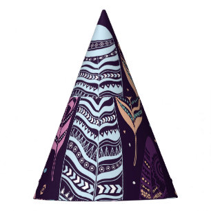 Chapeaux De Fètes Plumes ethniques : motif noir et blanc
