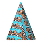 Chapeaux De Fètes Point de polka bleu d'ours panda rouge (Dos)